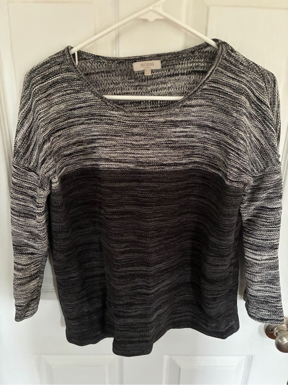 Hobbs Ombre Crewneck Sweater in Black & Gray